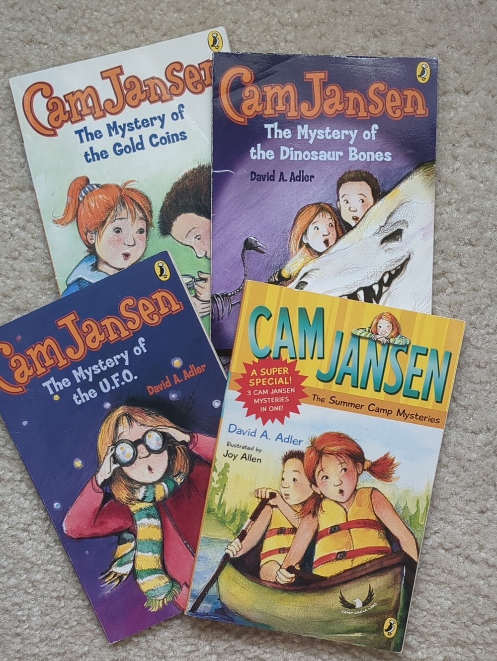 Original Penguin Cam Jansen Book Set - Blue, Purple, Yellow, White Covers